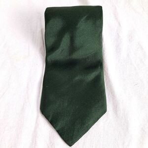 Claybrooke Green Silk Designer Tie - Preppy Solid Vintage Wide Made in USA